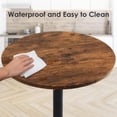 thumbnail image 6 of 23.6" Round Bar Table, Adjustable Height Bar Table, Modern Cocktail Bar Table with MDF Top and Metal Base, Bistro Pub Table Suitable for Café, Kitchen Island, Bar Counter, Brown, 6 of 7