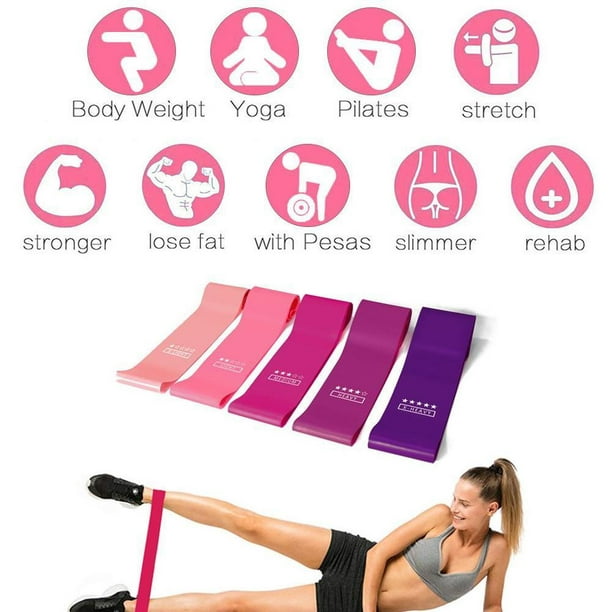 Skinny Fit Pink Workout Loop Resistance Band Fitness Yoga Exercise