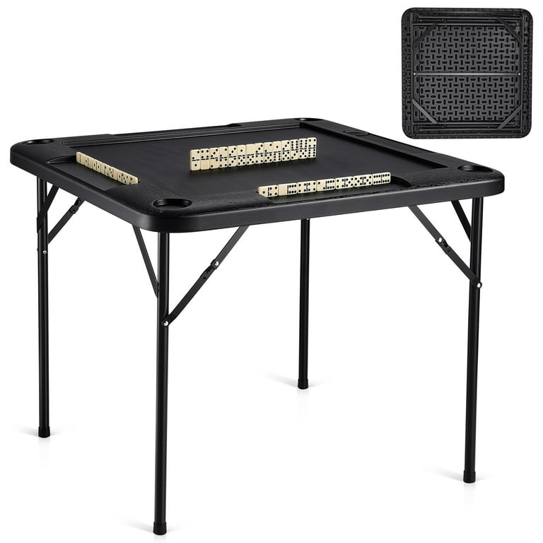 SKYSHALO KFFKFF 4-Person Folding Mahjong Table - Black