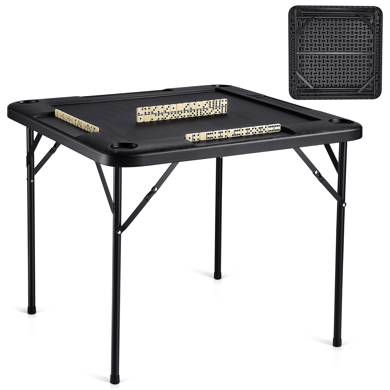KFFKFF 35.4" Foldable Square Game Table with Cup Holders photo 4