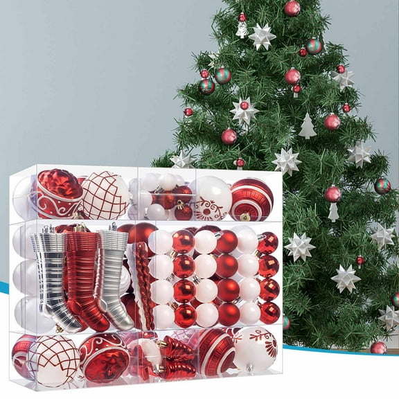 150-Piece Christmas Ornaments Set 2025 - Shatterproof Metallic Ball Decorations for Tree/Wreath/Garland | 6 Premium Finishes