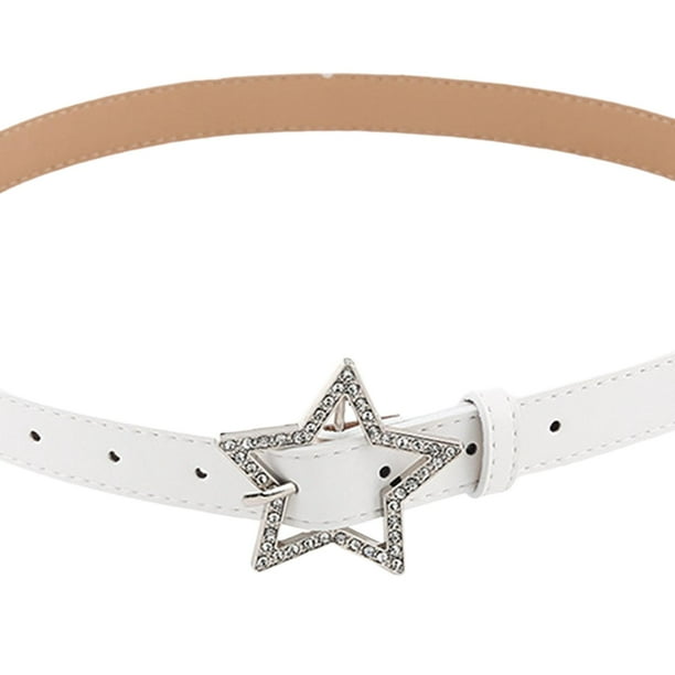 Women Star Rhinestone Waist Band PU Leather Belt for Corset Dress Lady Girls white Walmart