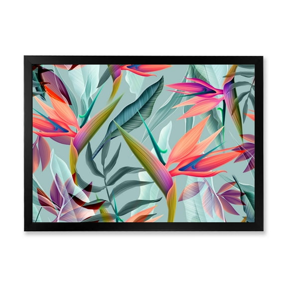 Designart 'VIntage Tropical Flowers V' Traditional Framed Art Print