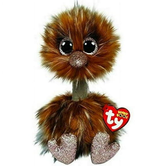 TY Beanie Boos - ORSON the Brown Ostrich (Glitter Eyes) Medium 9" Plush (With Fun Chops)