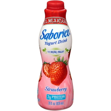 El Mexicano Saborico, Strawberry Protein Yogurt Drink 28 fl oz Bottle