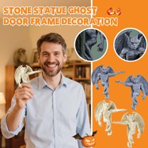 1Pc Gothic Gargoyle Statue, Door Frame Wall Decor, Fantasy Home Handicraft Sculpture, Gothic Stone-Like Ornamental Art Decoration For Entrance & Indoor Spaces, Unique