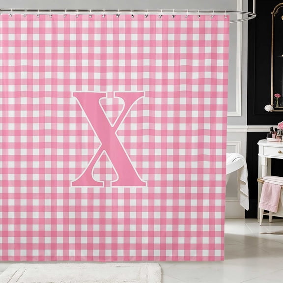 Erosebridal Adorable Satin Bow Ribbon Shower Curtain 72Wx72L for Girls, Romantic Floral Print Waterproof Bathroom Curtain