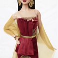 thumbnail image 3 of Barbie Poupée Mannequin Signature du Nouvel An Lunaire Portant une Robe Rouge avec Imprimé de Pivoine Dorée, Jouet de Collection pour les Fêtes, 3 of 6