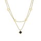 thumbnail image 1 of Collar de trébol de cuatro hojas para mujer, collar con colgante de trébol de cuatro hojas de la suerte, collar exquisito, regalo para mujer, oro, 1 of 4