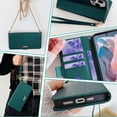 thumbnail image 4 of Allytechgroup Moto G Power 5G 2024 Case Wallet, PU Leather Cards Slots RFID Blocking Flip Cover Metal Strap Hand Wrist Shockproof Stylish Women Phone Case for Moto G Power 5G 2024, Green, 4 of 8