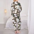 thumbnail image 3 of Pajama Sets for Women 2 Pcs, envelope Pattern travel Button Down Long Sleeve Sleepwear Lounge PJ Sets, 3 of 6
