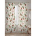 thumbnail image 5 of Pink Daisies Sheer Curtains 2 Panels Set Pastoral Flower Leaves Plant Linen Texture Lihgt Filtering Rod Pocket Voile Drape, Semi Sheer Window Curtains for Bedroom Living Room, 52"x108", 5 of 5