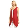 thumbnail image 3 of Made by Johnny Women's Lightweight Sleeveless Draped Open Cardigan M RED, 3 of 6