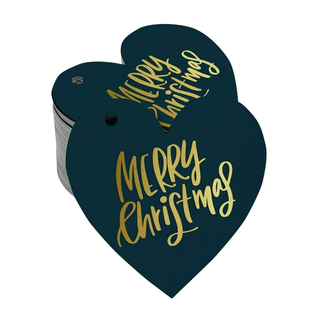 Inkdotpot Gold Foil Paper Hang Tags Merry Christmas Favor Tags 100 Pieces