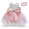 thumbnail image 1 of 24 mFToddler bebé niñas vestidos de encaje niños flor elegante boda princesa fiesta tutú vestido niños cumpleaños bautismo ropa formal, 1 of 1