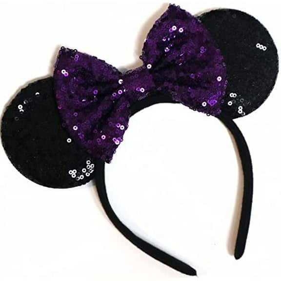 Purple Mickey Ears, Sparkly Mickey Ears, Purple Minnie Ears, Rainbow Ears, Minnie Ears, Rose Gold