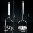 thumbnail image 4 of 2 Pcs Potato Masher for Potatoes, Heavy Duty Stainless Steel Integrated Kitchen Tool, 4 of 8