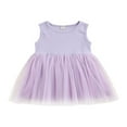thumbnail image 1 of Bébé bébé Filles Maille Tutu Robe Sans Manches Imprimé Tulle Ourlet Robe de Princesse Parti Violet 3-4 Ans, 1 of 7