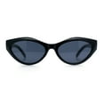thumbnail image 3 of Womens Mod Beveled Thick Cat Eye Retro Fashion Plastic Sunglasses All Black, 3 of 8