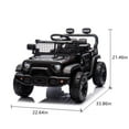 thumbnail image 3 of Ambifirner 24V Kids Ride on Car with Remote Control, 2 Speeds Toys Car w/ 80W Motors, 2 Seater Ride on Truck, Bluetooth Music, LED Lights, 4 Wheels Suspension Black, 3 of 7