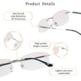 thumbnail image 5 of LifeArt Pure Titanium Frame Glasses/Blue Light Blocking Reading Glasses, Reduce Eyestrain, Stylish for Men and Women(Silver,+1.50 Magnification), 5 of 5
