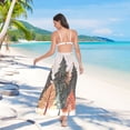 thumbnail image 7 of FORMRS Womens Long Sarong Beach Wrap Semi-Sheer Bikini Skirt Bathing Swimsuit Cover Up, Brown Christmas Trees, 7 of 7