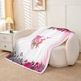 thumbnail image 2 of Erosebridal Letter Initial Fleece Blanket 40x50,Monogrammed Personalized Sherpa Throw,Flower Decor, 2 of 7