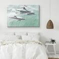 thumbnail image 2 of PixonSign Canvas Print Wall Art Dolphins Peek Over The Water Amphibians Ocean Photography Modern Art Nautical Closeup Colorful Blue Ultra for Living Room, Bedroom, Office - 16"x24", 2 of 5