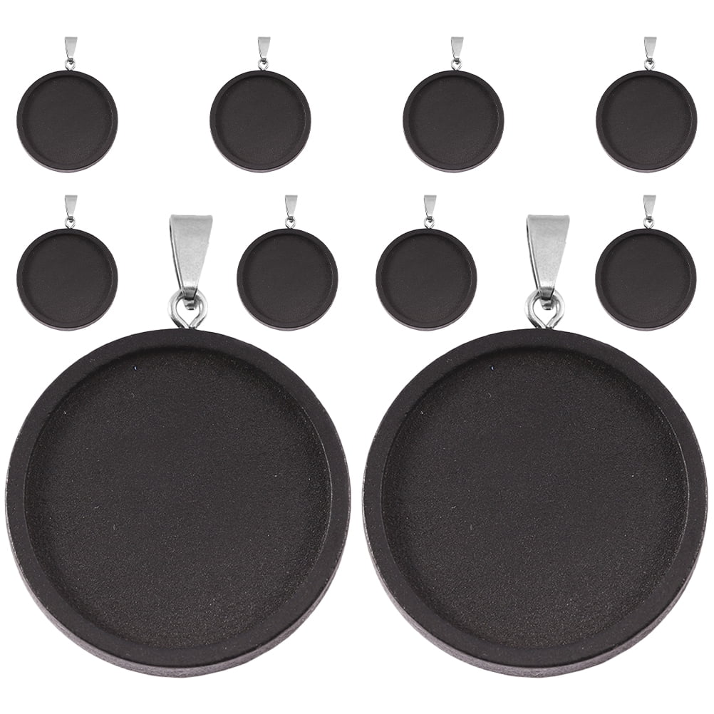 10pcs Bezel Pendant Trays Wooden DIY Bezel Trays Crafting Photo Jewelry