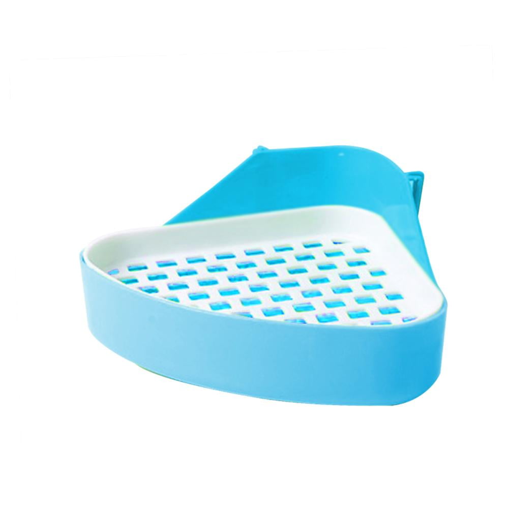 Pet Toilet Triangle Shape Stable Fixable Tray Potty Trainer Litter Urine Box for Rabbit Hamster