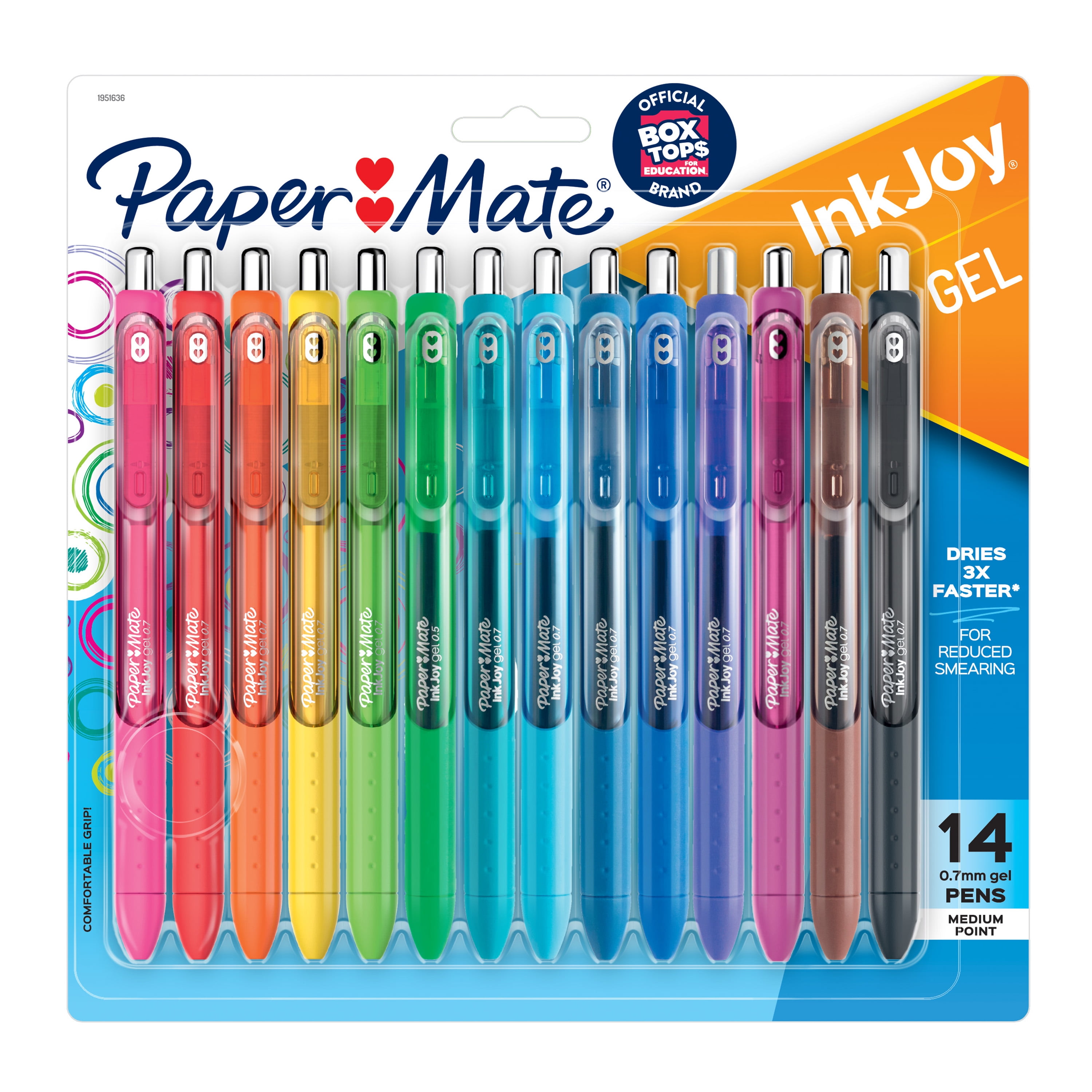 Medium Point Paper Mate InkJoy Retractable Gel Pen Bright Blue 10-Count 0.7mm
