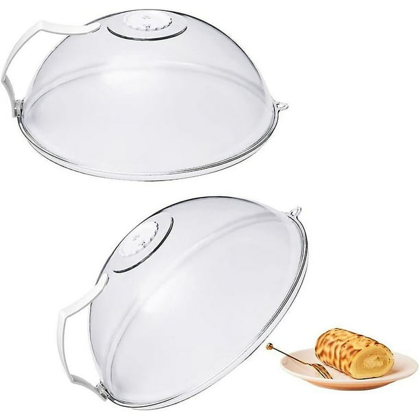 Tapa para microondas de 2 piezas con asa, tapa para alimentos para microondas, tapa para microondas, tapa para microondas, a prueba de derrames para microondas, para frutas y verduras
