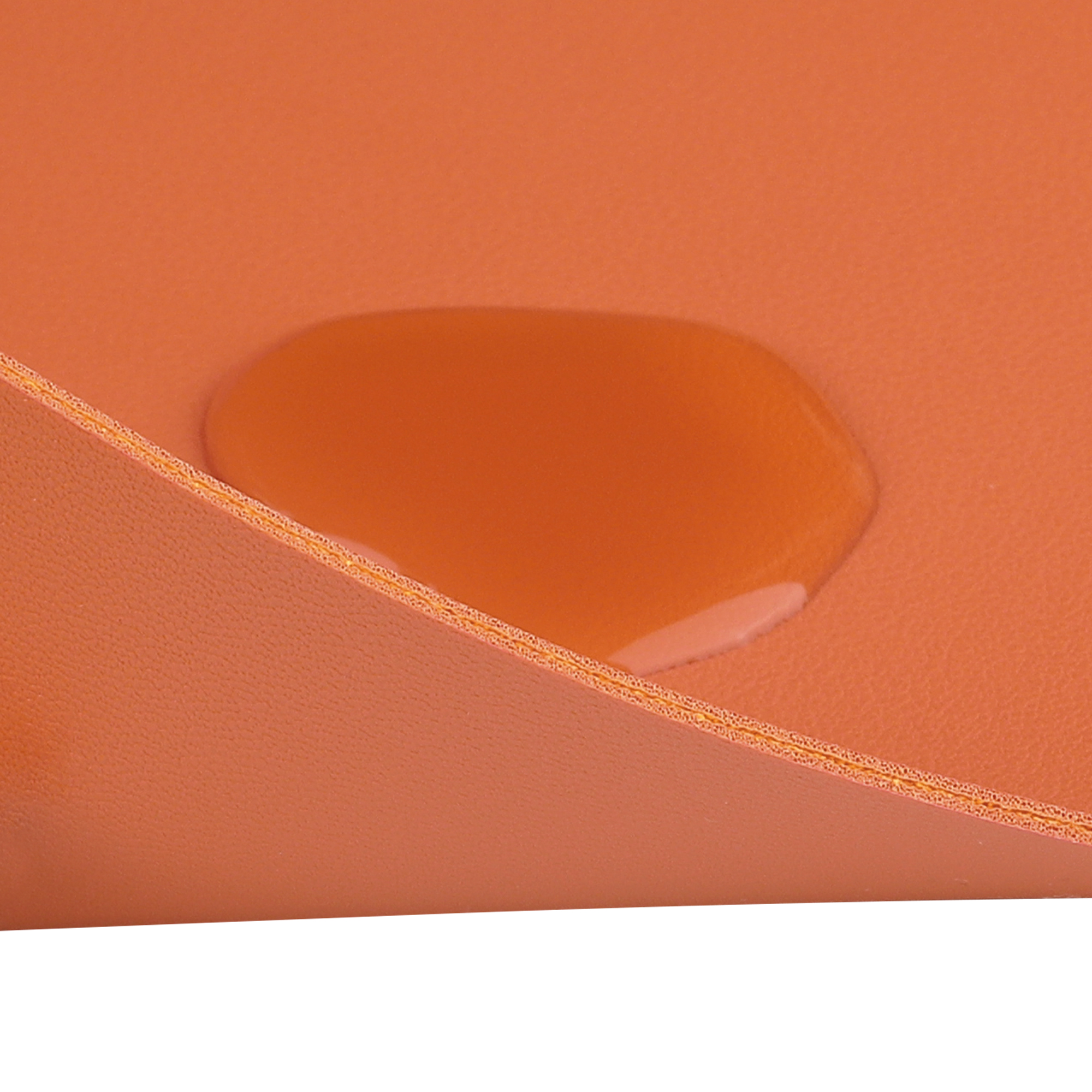 Unique Bargains Set of 6 Wedge Faux Leather Heat Resistant Wipe Clean Round Table Mats Orange