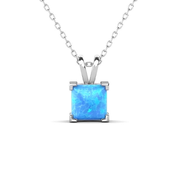 Cate & Chloe Amphitrite Opal Sterling Silver Pendant Necklace with Simulated Opal Crystals for Women