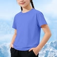 thumbnail image 4 of Miluxas Boys Short Sleeve Shirts Summer Crewneck Curve Hem Tunic Tops Basic Tees Blue 5-6 Years, 4 of 7
