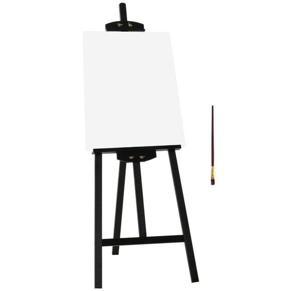 HOMCOM Chevalet Artistique Pliant Réglable de 55 Pouces Support d'Exposition pour Peinture Noir