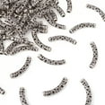 thumbnail image 2 of GKNET 100pcs Curved Tube Spacer Beads Alloy Antique Silver Filigree Long Bead 36.5x6mm, 2 of 7
