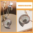 thumbnail image 4 of 2 colgantes de fósil de amonita natural con piedra lunar para educación en ciencias biológicas y decoración Feng Shui para niños y adultos, 4 of 7