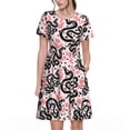 thumbnail image 1 of Balery Black Snake Vestidos sueltos de manga corta para mujer, vestidos de verano 2025, vestidos casuales de corte A con vuelo., 1 of 6