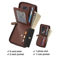 thumbnail image 3 of BadPiggies Vintage Leather Wallet for Men Large Capacity ID Window Card Case Holder with Zip Coin Pocket - Black, 3 of 9