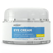 Eye Cream for Dark Circles and Puffiness, Best Eye Cream for Dark Circles with Caffeine, Hyaluronic Acid and Cucumber Extract, Anti-Aging Eye Cream for Men & Women - Pureauty Naturals - 30ml