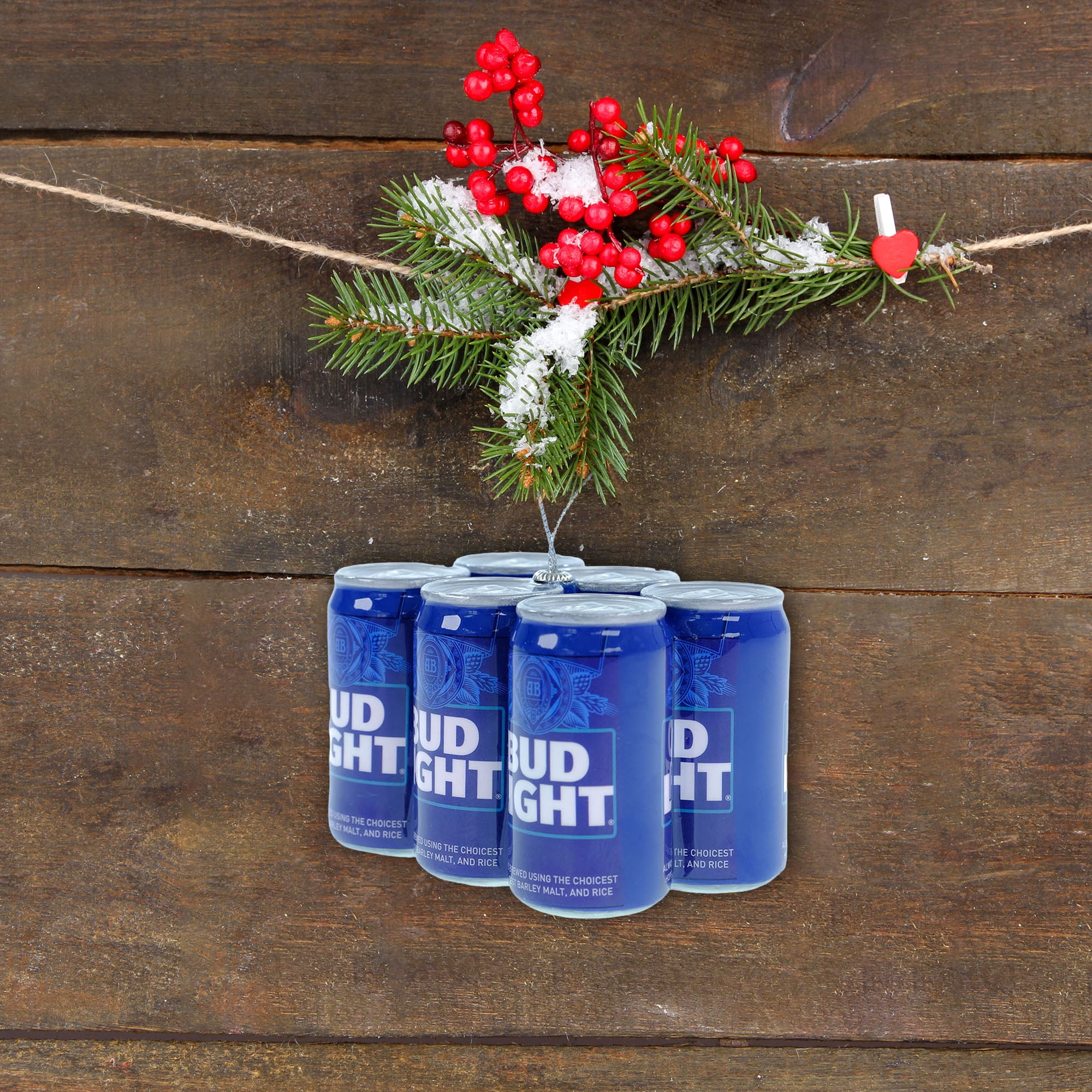 Bud Light Six‑Pack Figural Christmas Tree Ornament