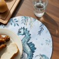 thumbnail image 4 of Round Placemats Seahorse Turtle 15 inch Set of 4 Table Mats for Dining Table Fish Shell Coral Heat Resistant Non-Slip Kitchen & Home Decorative Place Mat Set, 4 of 8
