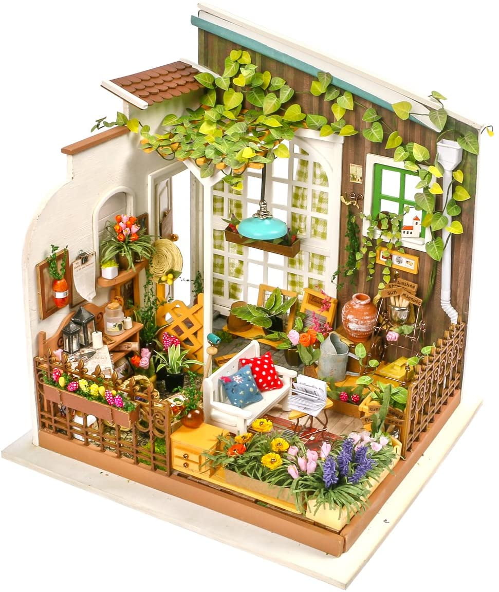 Robotime DIY  Miniature Furniture kits Toy Wooden Dollhouse Gift for Teens Girls 