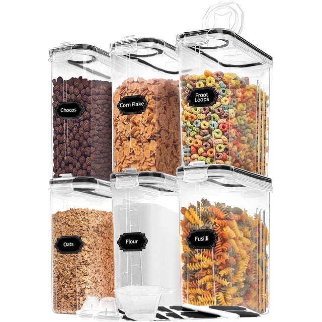 Recipientes de almacenamiento de cereales Skroam de 6 x 4 litros, herméticos con tapas