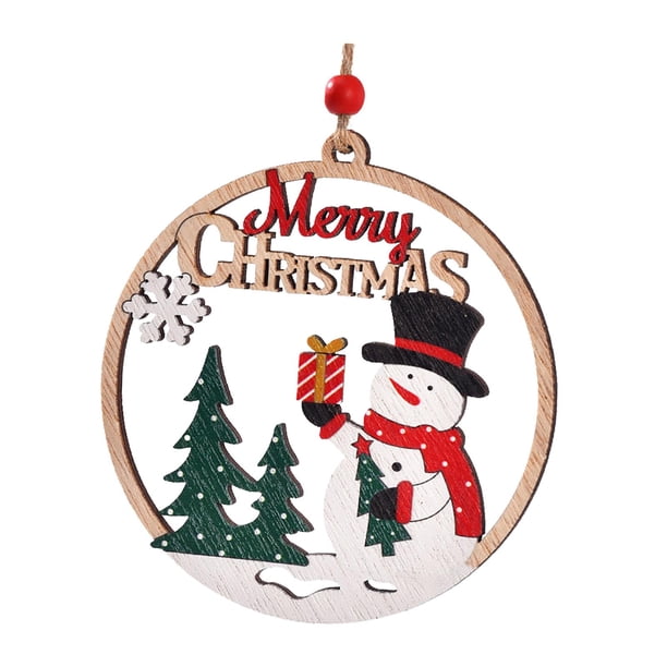Adornos colgantes navideños Colgante de madera navideño Adorno colgante navideño para Muñeco de nieve
