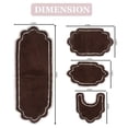 thumbnail image 3 of Bathroom Rug Set 4 Piece with Contour and Runner, Soft Absorbent Cotton Bath Mats with Non-Slip Backing, Machine Washable, Quick Dry Plush Bathroom Rugs for Tub, Shower, Toilet, and Floor, Brown, 3 of 8