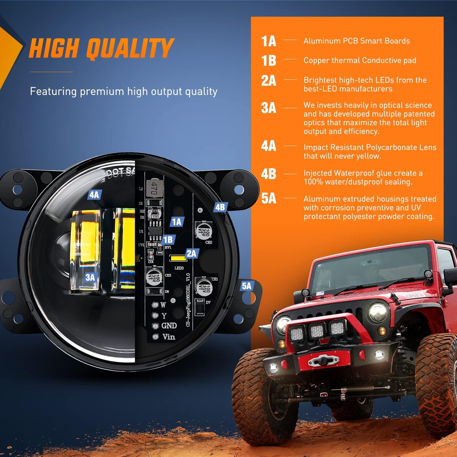 Nilight 4inch Led Fog Light Assembly Compatible with 2007 2008 2009 2010 2011 2012 2013 2014 2015 2016 2017 2018 Jeep Wrangler JK Unlimited JKU w/Conversion Cable Clear Fog Lamps