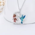 thumbnail image 2 of SOULMEET Hummingbird Necklace Silver, Hummingbird Heart Pendant with Red Bell Flower Hummingbirds Gifts for Women, 2 of 10