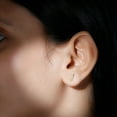 thumbnail image 4 of Rosec Jewels Lab Grown Diamond Leaf Earrings - EF-VS Quality Diamond Stud Earrings for Anniversary, 10K Yellow Gold, 4 of 7